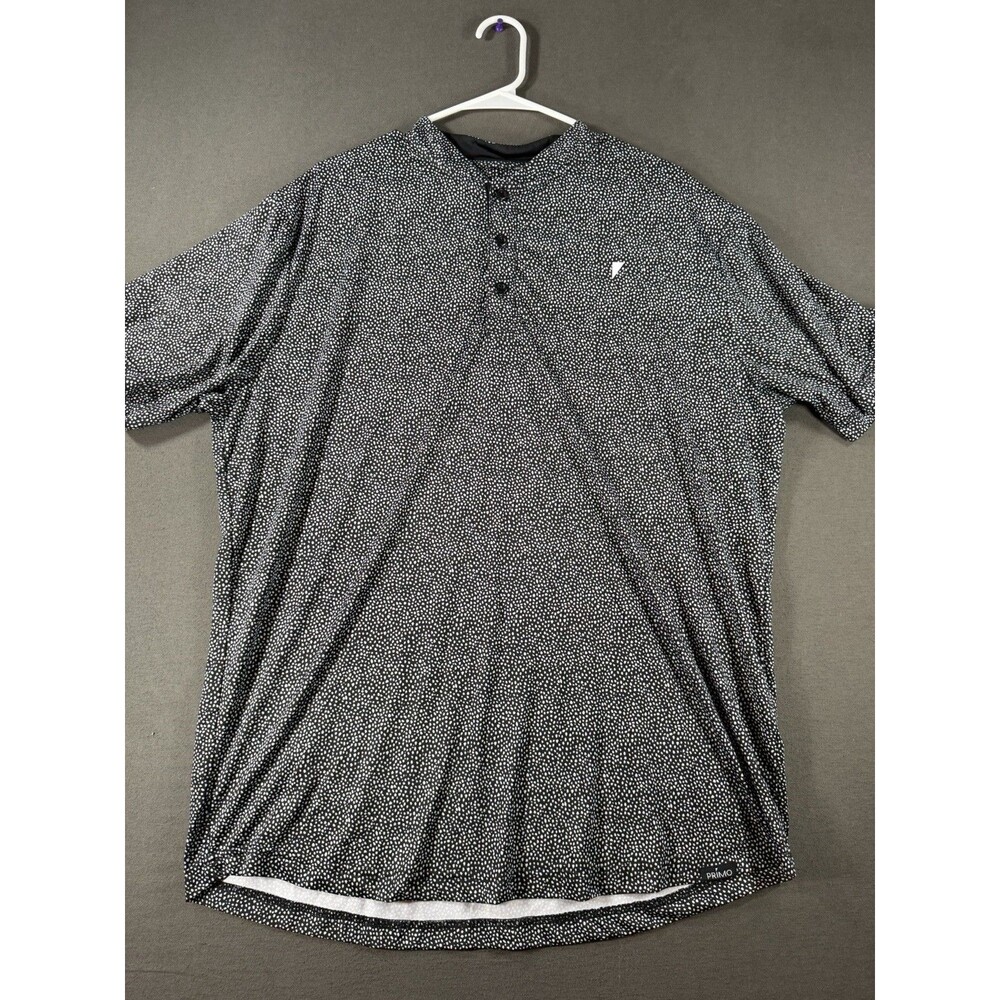 Primo Golf Polo Shirt Mens XL Black Performance Blade Collar Pullover Geometric